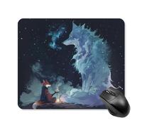 Tappetino per mouse Magic Wolf Fox con base antiscivolo portatile per computer, laptop, ufficio, casa e viaggi