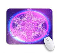 Tappetino Per Mouse Mandala Round Pattern Sacred Geometry Metatron Cube Powerful Symbol Tappetino Mouse Facile Da Pulire Tappetino Mouse Piccolo, Per Gaming Mouse, Scrivania, 25 x 30cm