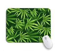 Tappetino Per Mouse Marijuana Leaves Pattern Cannabis Plant Green Dense Vegetation Tappetino Mouse Gaming Confortevole Tappetino Per Il Mouse Antiscivolo, Per Casa, Computer, 25 x 30cm