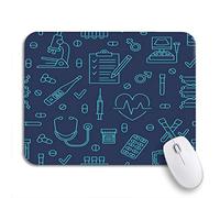 Tappetino per Mouse Medical Clinic Hospital Thin Line Check Up Diagnostic Tappetino per Il Mouse Antiscivolo Portatile Impermeabile Tappetini Mouse, per Gioco, Gaming Mouse, 25 x 30cm