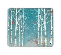 Tappetino per Mouse Merry Christmas Birch Tree 25X30Cm Antipolvere Tappetini Mouse Liscio Mousepad per Pc Casa