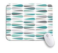 Tappetino per Mouse Mid Century Modern Retro Drop Shapes in Various Color Tappetino per Il Mouse Antiscivolo Facile da Pulire Personalizzato Tappetini Mouse, per Scrivania, Ufficio, 25 x 30cm