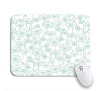Tappetino per Mouse Mint Green And White Underwater Seaweed Plant Drawing Great Tappetino per Il Mouse Antiscivolo Impermeabile Tappetino Mouse, per Computer, Laptop, 25 x 30cm