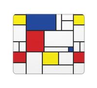 Tappetino per mouse, Mondrian Minimalist De Stijl Modern Art, tappetino per mouse con base in gomma antiscivolo, tappetino per mouse impermeabile 12 × 10 pollici per ufficio
