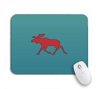 Tappetino per Mouse Moose Red Black Contour Line Flat Computer Symbol Tappetino Mouse Gaming Portatile Facile da Pulire Sottomano, per Computer, Laptop, 25 x 30cm