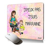 Tappetino per mouse morbido j'peux Pas je suis madraine je comique Mousepad antiderapant umorismo, regalo resistente e durevole
