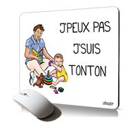 Tappetino per mouse morbido j'peux Pas je suis Tonton Mousepad Umorismo Drole Bebe Accessorio per computer, Zio io