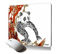 Tappetino per mouse morbido Panda Bebe Bambù Tribale Disegno azteco Animale Accessorio Ergonomico PC Computer Antiderapant e Durevole