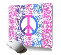 Tappetino per mouse morbido Peace and Love Mandala Mouse Pad Gaming Flessibile Hippie Rosa Pace e Amore Boheme Ragazza Yoga