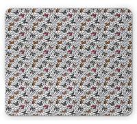 Tappetino per Mouse Moth Butterflies Flying Around in Spring Season Motif On Leopard Animal Print Backdrop Tappetino per Il Mouse Antiscivolo Sottomano, per Laptop, Computer, Casa, 25x30cm