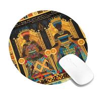 Tappetino per mouse, motivo africano con re e regina, tappetino da scrivania colorato ispirato all'arte tribale, antiscivolo, lavabile, tappetino per mouse da gioco per casa e ufficio, stile cultura