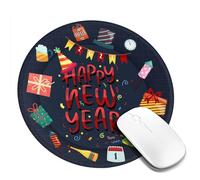 Tappetino per mouse, motivo: Buon Natale, Felice Anno Nuovo, Tappetino per Mouse in Gomma Antiscivolo Tappetino per Scrivania per Gaming Ufficio Laptop Computer