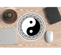 Tappetino per Mouse, Mouse PC o Portatile - Yin Yang - Simbolo Zen con Bordo - Equilibrio e Armonia. Ideale per il gaming e l'ufficio e ogni amante dell'equilibrio e della spiritualità.
