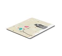 Tappetino per mouse multicolore con motivo Shih Tzu nero e argento, 7,75x9,25 cm, regalo di Natale di Caroline's Treasures (BB2561MP)