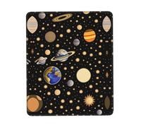 Tappetino per mouse multicolore con stelle Terra e Oscurità in gomma ispessita con bordo bloccato 21,1 x 26,2 cm per ufficio, gioco, studio e scrivania