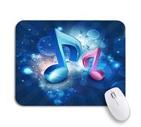 Tappetino Per Mouse Music 3D Musical Notes On Shiny Blue Party Disco Tappetino Mouse Confortevole Impermeabile Sottomano, Per Gioco, Gaming Mouse, 25 x 30cm