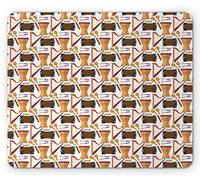 Tappetino per Mouse Music Ethnic Pattern of Repeated Various Musical Instruments On Plain Backdrop Tappetino per Il Mouse Antiscivolo Impermeabile Sottomano, per Laptop, Ufficio, 25x30cm