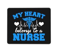 Tappetino per Mouse, My Heart Belongs To A Nurse Tappetino Mouse Personalizzato Tampone per Mouse Multifunzionale Mouse Pad per Computer Gaming 25X30Cm