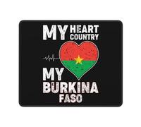 Tappetino per Mouse My Heart My Country My Burkina Faso Tappetino Mouse Gaming con Base in Gomma Antiscivolo Mousepad Waterproof Tappetino Scrivania per Ufficio Pc Mac 25X30Cm