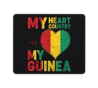 Tappetino Per Mouse My Heart My Country My Guinea Protezione Scrivania Da Ufficio Waterproof Mouse Pad Pulire Mousepad Per Pc Mac Ufficio 25X30Cm