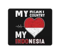 Tappetino per Mouse My Heart My Country My Indonesia Mousepad Migliora Precisione E velocità Tappetino Mouse Gaming Pulire Desk Mat per Laptop Mac Ufficio 25X30Cm