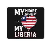 Tappetino per Mouse My Heart My Country My Liberia Protezione Scrivania da Ufficio con Bordi Cuciti Tappetino per Tastiera con Base in Gomma Antiscivolo Desk Mat per Gaming Pc 25X30Cm