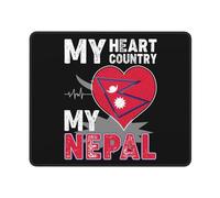 Tappetino per Mouse My Heart My Country My Nepal Tappetino Mouse Gaming Pulire Mouse Mat Una Presa Stabile su Superfici Lisce Tappetino per Tastiera per Computer Portatile Pc Ufficio 25X30Cm