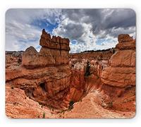 Tappetino per Mouse National Park Panoramic View of Bryce Canyon Sandstone Desert Tourism Exploring Tappetino per Il Mouse Antiscivolo Lavabile Mousepad Forma Rettangolare, per Laptop, 25x30cm