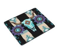 Tappetino per Mouse Native American Art Medicine Wheel Bison Tappetino Mouse Gaming Portatile Personalizzato Sottomano, per Scrivania, Casa, Laptop, 25x30cm