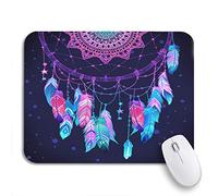 Tappetino Per Mouse Native American Vintage Talisman Dream Catcher Feathers Hipster Colorful Mousepad Forma Rettangolare Portatile Tappetino Mouse Pad, Per Gaming Mouse, Gioco, 25 x 30cm