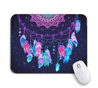 Tappetino per Mouse Native American Vintage Talisman Dream Catcher Feathers Hipster Colorful Tappetino Mouse Portatile Impermeabile Tappetino Mouse Piccolo, per Computer, Scrivania, 25 x 30cm