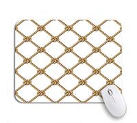 Tappetino Per Mouse Navy Yellow Rope Woven In The Form Fishing Net Tappetino Mouse Gaming Personalizzato Base Antiscivolo In Gomma Tappetino Mouse Piccolo, Per Ufficio, Gioco, 25 x 30cm