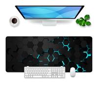 Tappetino per mouse Nero XL Gaming Mousepad Tema Science Fiction Desk Pad Grande Desk Mat Accessori per ufficio Sottomano 80x30cm (Nero)