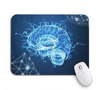 Tappetino per Mouse Neurology Human Brain On Blue Memory Radiology Xray Neuron Tappetino per Il Mouse Antiscivolo Portatile Antipolvere Tappetini Mouse, per Gaming Mouse, Scrivania, 25 x 30cm
