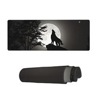 Tappetino Per Mouse Night Full Moon Howl Wolf Tappetino Per Il Mouse Antiscivolo Antipolvere Sottomano, Per Computer, Laptop, Gaming Mouse, 80x30cm