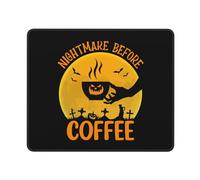 Tappetino per Mouse Nightmare Before Coffee Mousepad con Bordi Cuciti Tappetino Mouse Gaming Migliora Precisione E velocità Mouse Pad per Laptop Computer Portatile Ufficio 25X30Cm