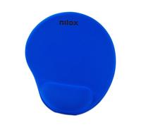 Nilox Tappetino mouse ergonomico con poggiapolsi, base antiscivolo e rivestimento impermeabile Blu