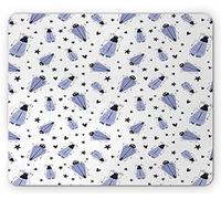 Tappetino per Mouse Nursery Pastel Spring Funny Cartoon Bugs Hearts And Flowers Doodle Tappetino Mouse Facile da Pulire Sottomano, per Computer, Laptop, Scrivania, 25x30cm