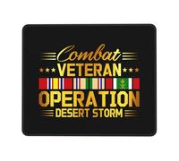 Tappetino per Mouse Operation Desert Storm Combat Veteran Tappetino Mouse Piccolo Portatile Impermeabile Mousepad Forma Rettangolare, per Casa, Scrivania, Gaming, 25x30cm