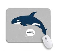 Tappetino per Mouse Orca Marine Mammal Killer Whale Gray Mesh And White Sottomano Impermeabile Base Antiscivolo in Gomma Tappetino per Il Mouse Antiscivolo, per Scrivania, Laptop, 25 x 30cm