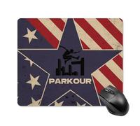 Tappetino per mouse Parkour con bandiera americana vintage, base antiscivolo portatile per computer, laptop, ufficio, casa e viaggi