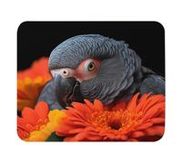Tappetino per Mouse Parrot And The Flowers Mouse Mat Lavabile Desk Mat Multifunzione Tappetino per Tastiera per Gaming Computer Portatile Pc 25X30Cm