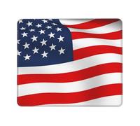 Tappetino per mouse patriottico con bandiera americana con bordo cucito, base in gomma antiscivolo, attrito superficiale moderato, tappetino per mouse antiscivolo per computer, laptop, ufficio e casa