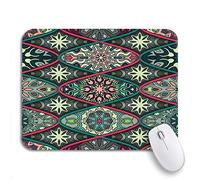 Tappetino Per Mouse Pattern Colorful Vintage Flower And Mandala Carpet Vintage Ottoman Tappetino Per Il Mouse Antiscivolo Confortevole Lavabile Tappetini Mouse, Per Computer, Laptop, 25 x 30cm