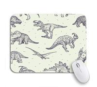 Tappetino per Mouse Pattern Dinosaurs Drawing Dino Doodle Animal Paleontology Cute Cartoon Tappetino Mouse Gaming Lavabile Tappetino Mouse Piccolo, per Computer, Ufficio, 25 x 30cm