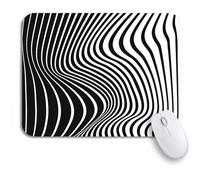 Tappetino Per Mouse Pattern Optical Abstract Wave Black And White Geometric Abstraction Mousepad Forma Rettangolare Antipolvere Sottomano, Per Casa, Gaming Mouse, 25 x 30cm