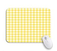 Tappetino per Mouse Pattern Pastel Yellow Gingham That Is White Pale Retro Tappetino per Il Mouse Antiscivolo Portatile Base Antiscivolo in Gomma Sottomano, per Gaming Mouse, Gioco, 25 x 30cm