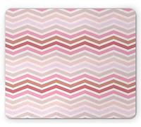 Tappetino per Mouse Peach Pink Horizontal V-Shaped Stripe Ornamental Continuous Geometrical Composition Tappetino Mouse Pad Portatile Mousepad Forma Rettangolare, per Ufficio, Scrivania, 25x30cm
