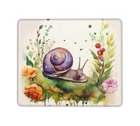 Tappetino per mouse per computer con base in gomma antiscivolo, bella lumaca, lavabile, tappetino per mouse portatile, per ufficio, casa, 17,8 x 21,8 cm