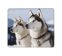 Tappetino per mouse per computer con base in gomma antiscivolo, motivo: cani husky, lavabile, tappetino per mouse portatile, per ufficio, casa, 25,4 x 30,5 cm